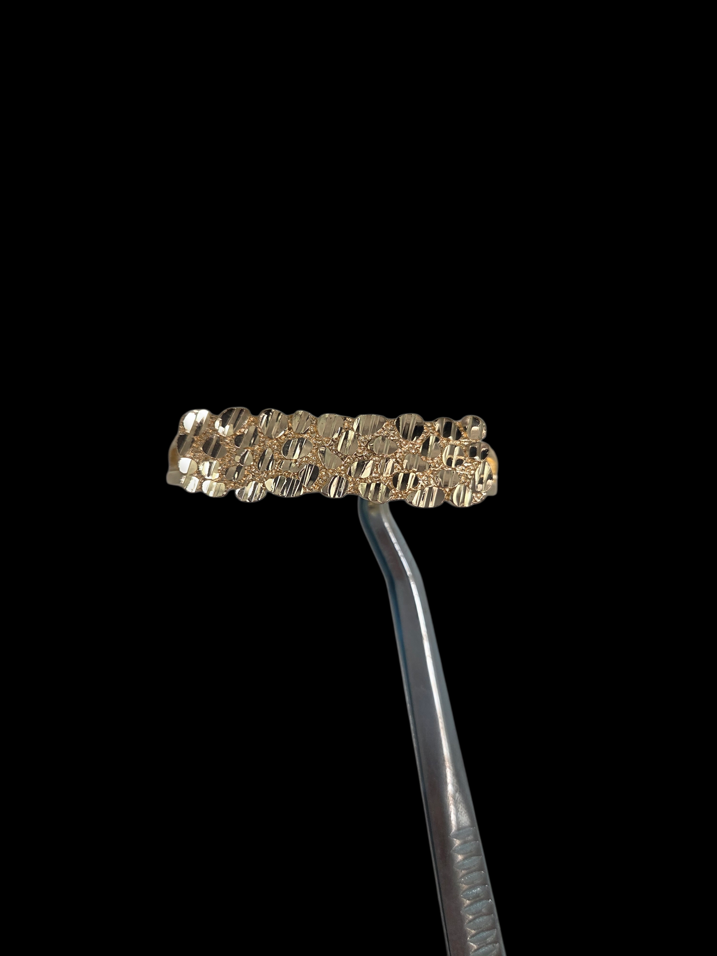 2 Finger Diamond Cut Nugget Ring