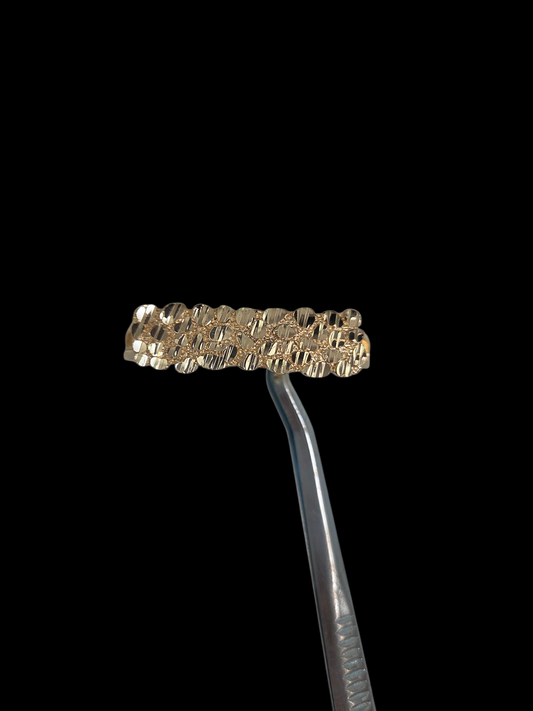 2 Finger Diamond Cut Nugget Ring